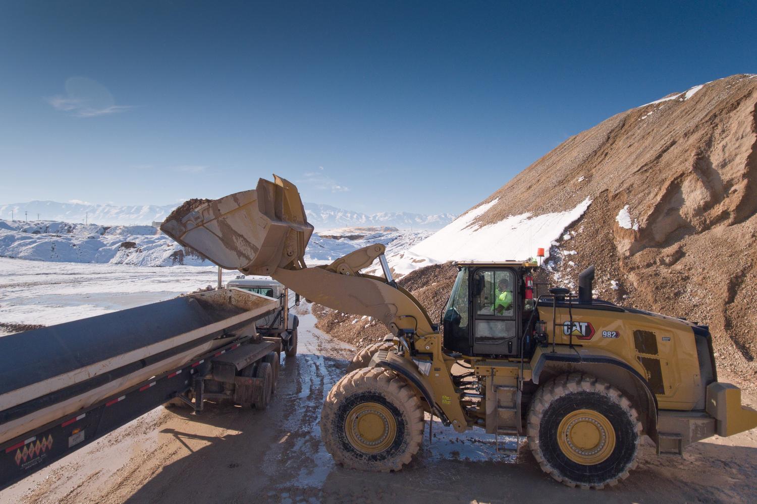 Large rented loader on an industrial job site