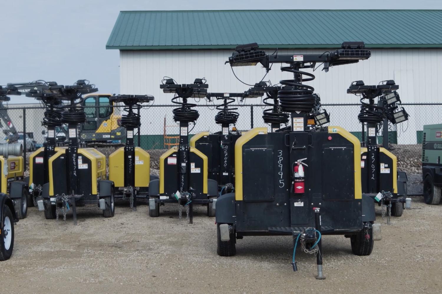 Generators for rent in a ziegler commercial lot