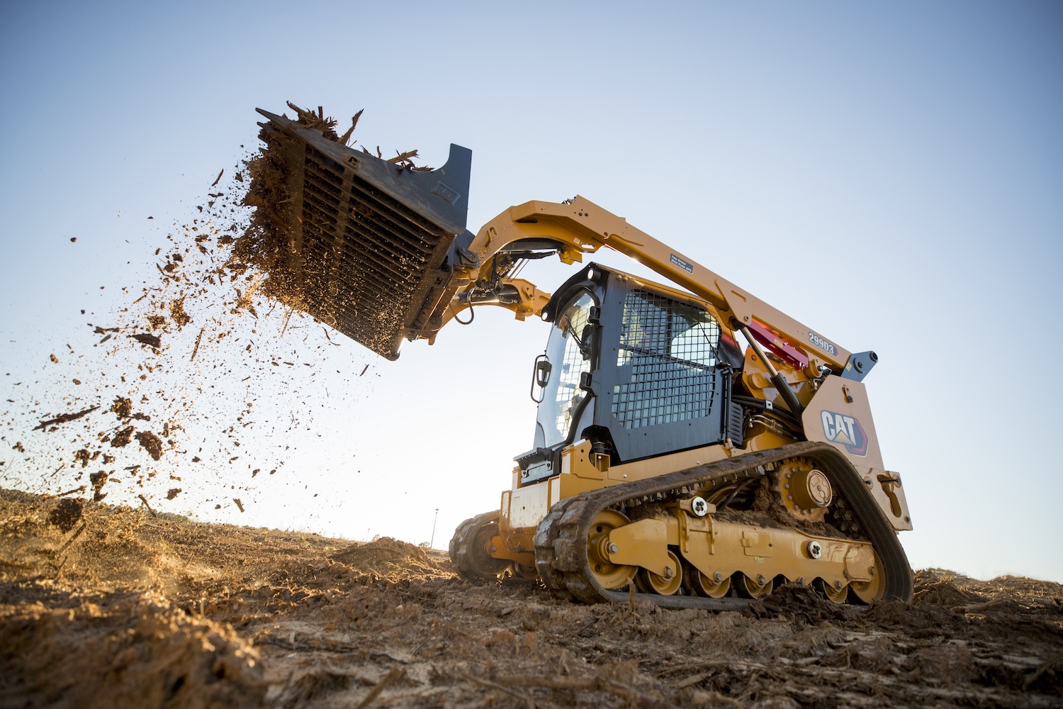 rented CAT attachment on a construction site