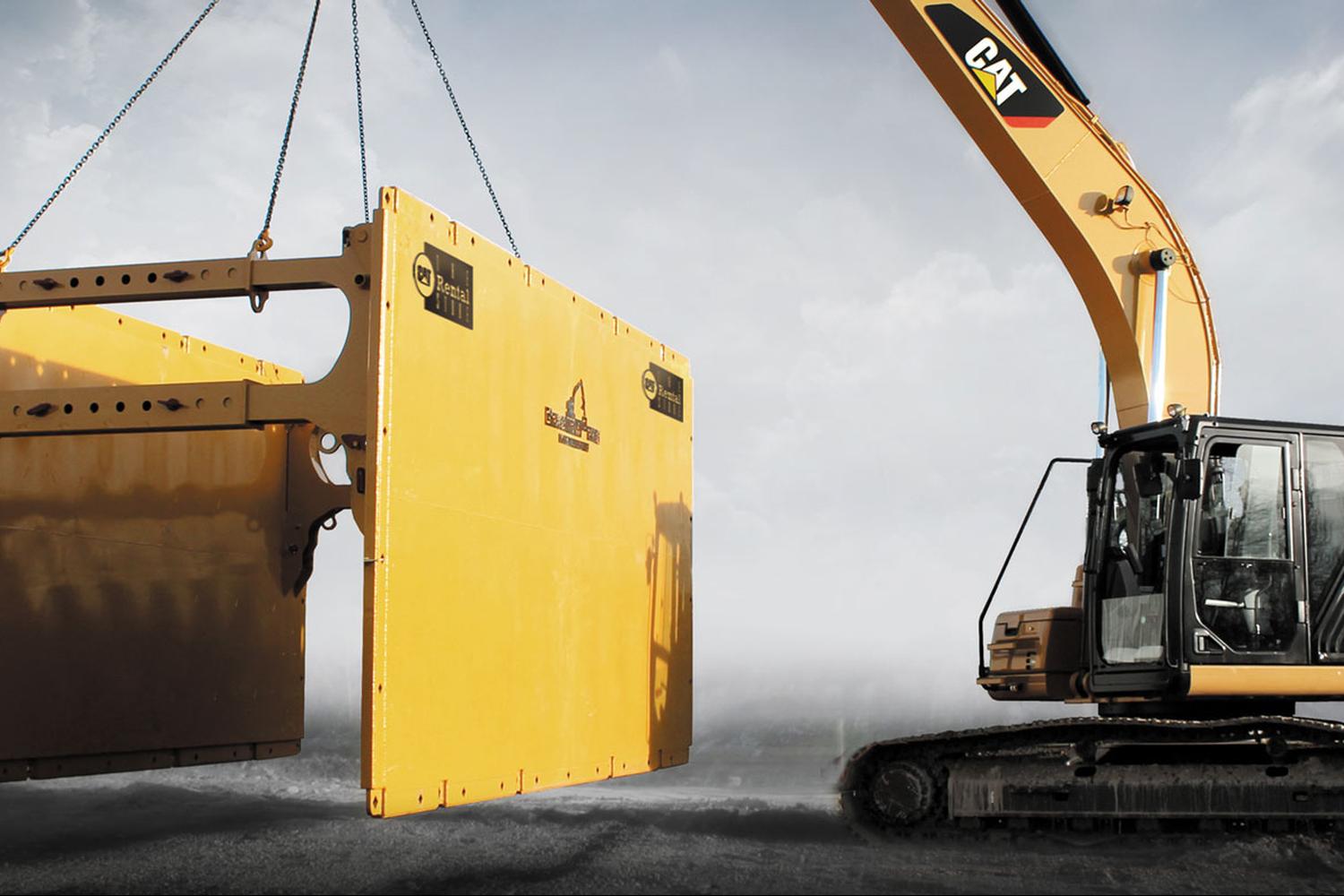 trench box rented with machine